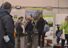 Johan Velting towers high above the visitors at his Workstep.